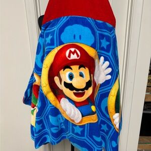 Blue and Red Swim Coverup with Vibrant Design